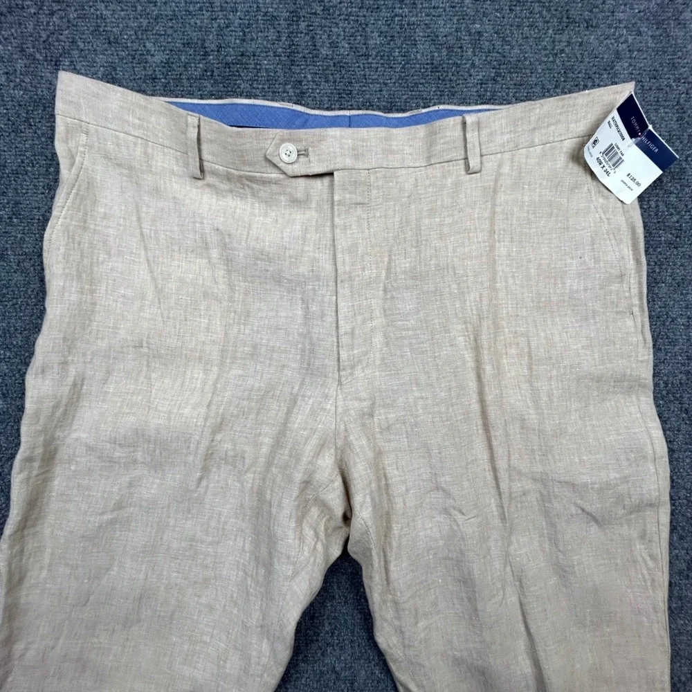 Tommy Hilfiger Hall Linen Pants Mens 40W x 34L Light Tan Straight Leg Coastal